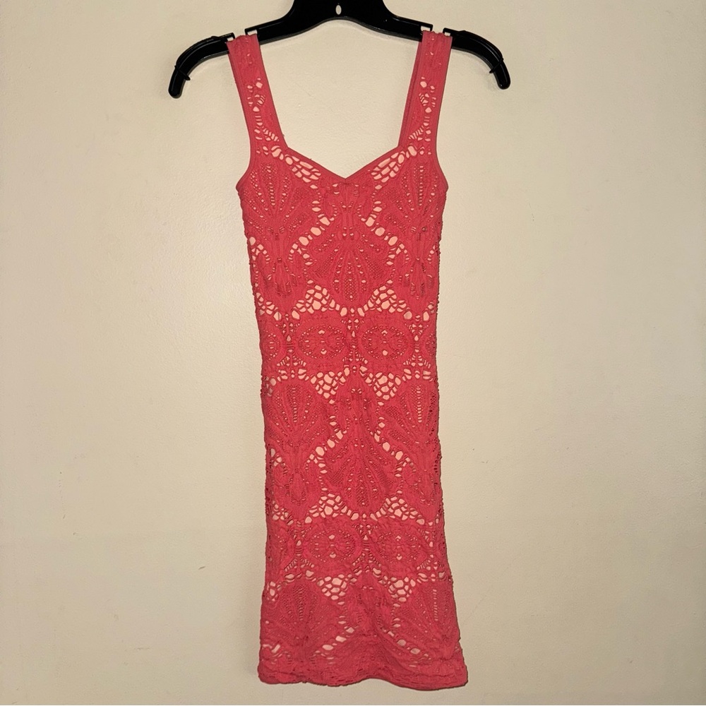 Intimately Free People Coral Lace Medallion Seamless Bodycon Dress Size XS/S - Picture 3 of 7